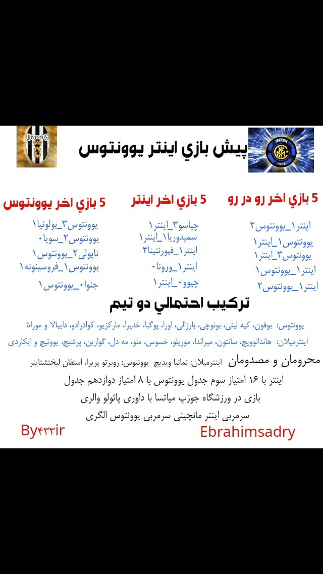پیش بازی اینتر یوونتوس
