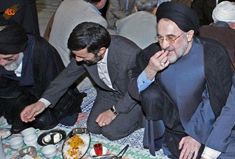 عکسی عجیب از دو رئیس جمهور ایران روی سفره غذا