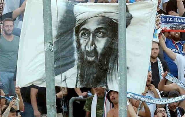 بنر بن‌لادن در ورزشگاه آلمانی!