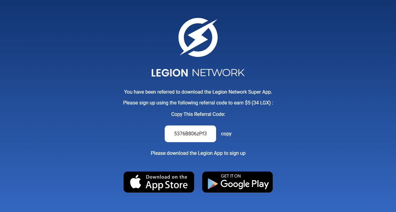 پاداش 5 دلاری legion network...