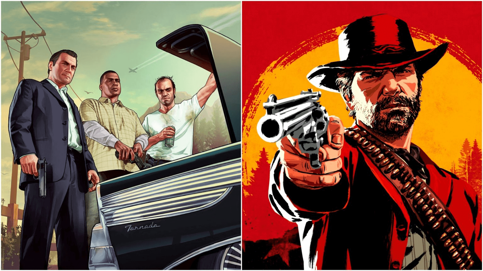 مقایسه ی دو بازی  Grand Theft Auto V و Red Dead Redemption 2 