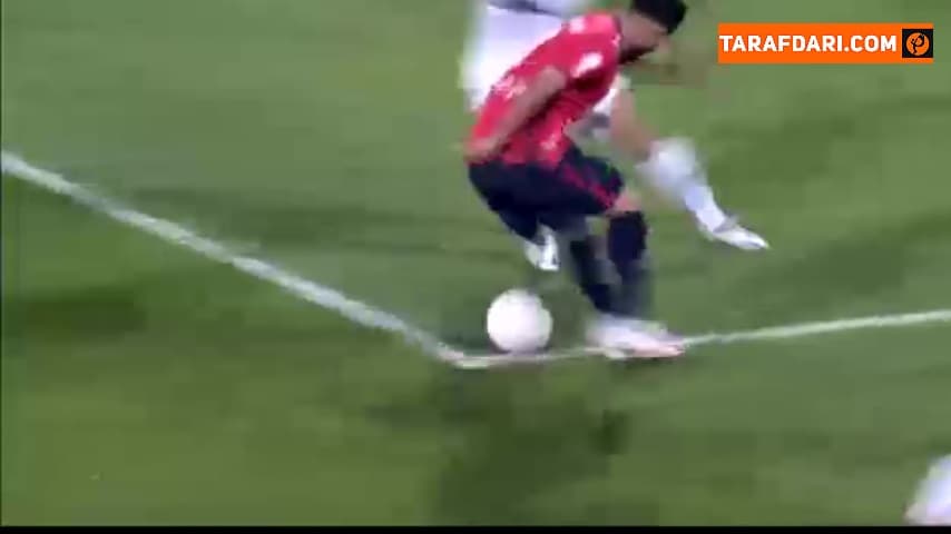 گل حامد شیری به مس کرمان از روی نقطه پنالتی (نساجی 1-0 مس کرمان) 