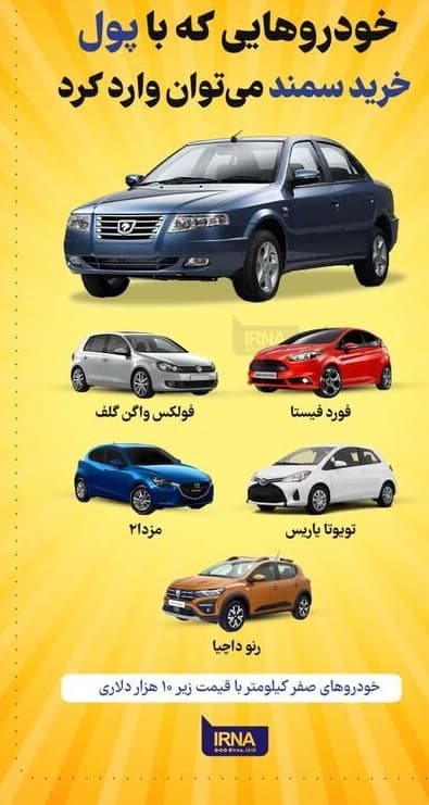 خودروهای خارجی که می توان با پول سمند خرید + عکس
