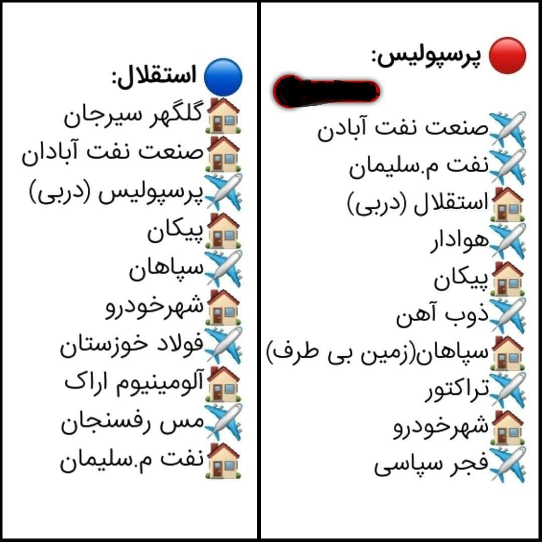 بازیای باقی مونده پرسپولیس و استقلال 