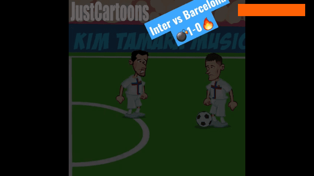 پیروزی 1 بر 0 اینتر مقابل بارسلونا به روایت کارتون / فیلم