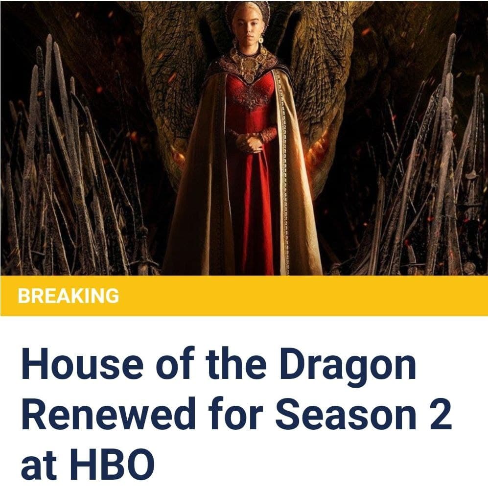 ??? خبر فوری! شبکه HBO فصل دوم سریال "خاندان اژدها" را تایید کرد.  #News #GOT #HouseofDragon