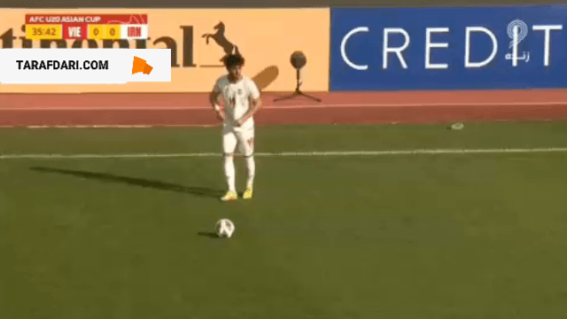 گل اول تیم ملی جوانان ایران به ویتنام با ضربه حزباوی (ویتنام 0-1 ایران)