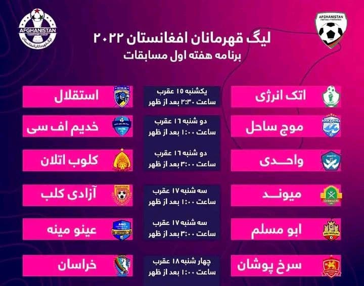 آغاز به‌کار فصل دوم لیگ قهرمانان؛ نفسی تازه به فوتبال افغانستان