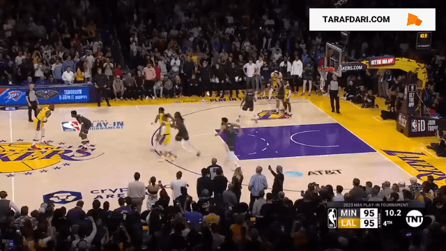 دقایق پایانی جذاب دیدار لس آنجلس لیکرز و مینه سوتا تیمبروولز (NBA - 2023)