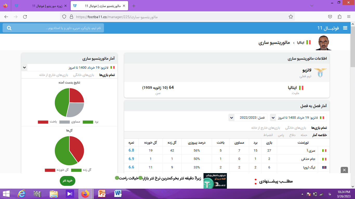 آمار لاتزيو ساري مقابل رم مورينيو مقابل ناپولي اسپالتي مقابل آتالانتا گاسپريني مقابل ميلان پيولي مقابل اينتر اينزاگي مقابل يووه الگري