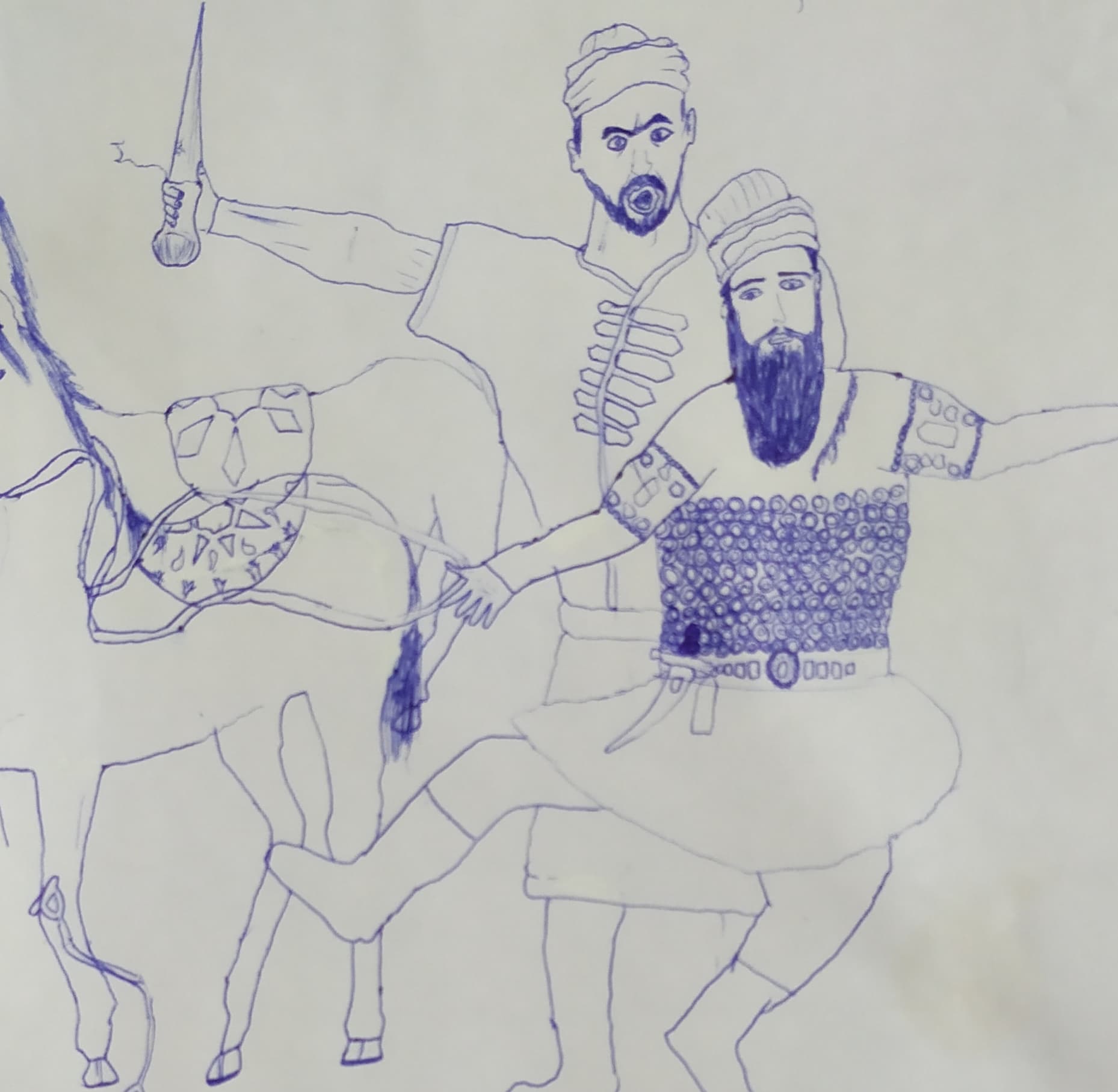 تصویری از لحظه ی از پا در آمدن محمد حسن خان قاجار پدر آغا محمد خان قاجار موسس قاجاریه توسط سرداران کریم خان زند