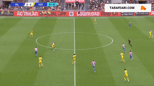 گل رافائل لیائو به هلاس ورونا (میلان 1-0 هلاس ورونا)