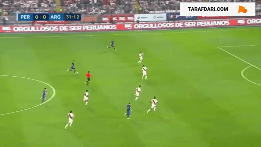 بریس لیونل مسی در جریان برتری 2-0 آرژانتین مقابل پرو / فیلم