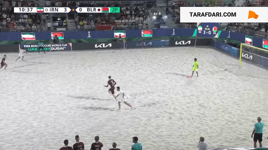 گل قیچی برگردان زیبای رضا امیری به بلاروس (ایران 4-0 بلاروس) / جام جهانی فوتبال ساحلی