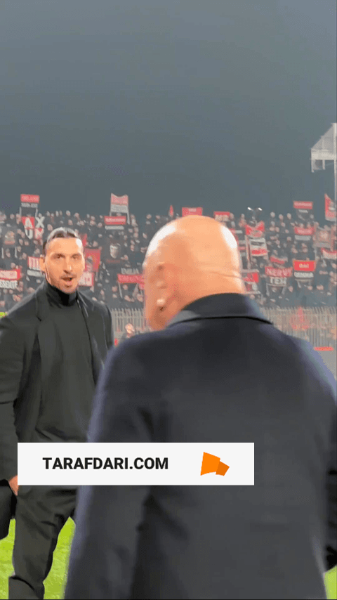 دیدار صمیمانه زلاتان ابراهیموویچ و آدریانو گالیانی پیش از آغاز بازی مونتزا و میلان / فیلم