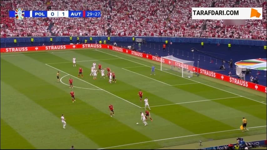 گل کریستوف پیونتک به اتریش (لهستان 1-1 اتریش)