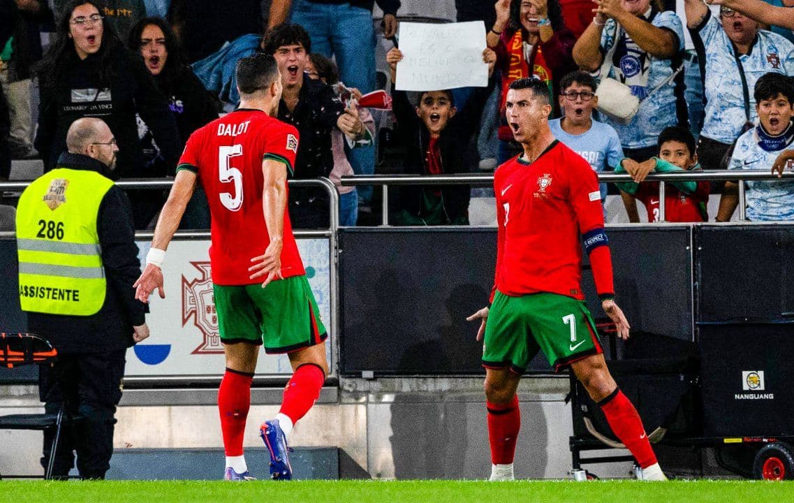 گل کریستیانو رونالدو به اسکاتلند (پرتغال 2-1 اسکاتلند)