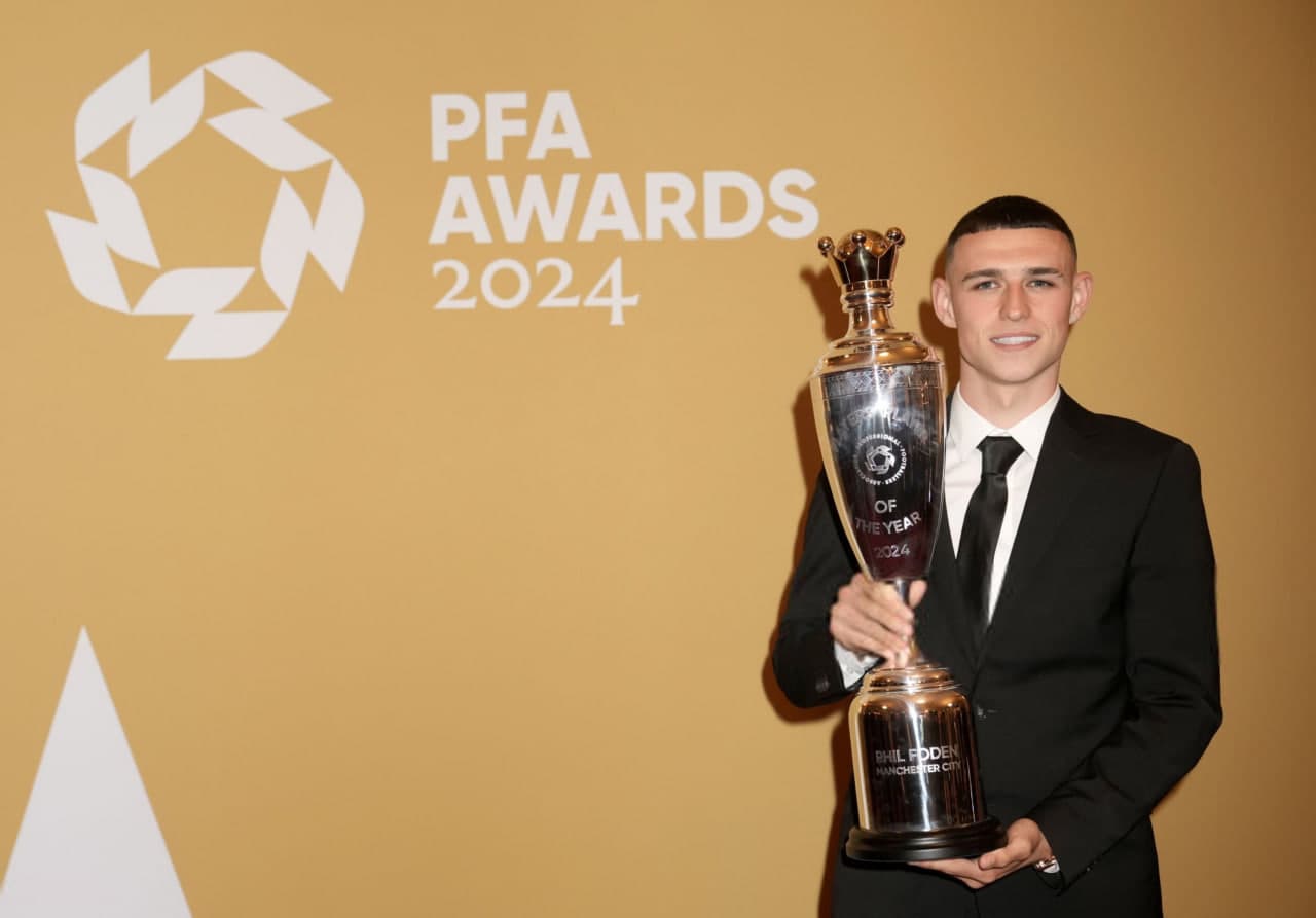 مراسم جوایز PFA فوتبال انگلیس؛ فیل فودن بهترین بازیکن شد 