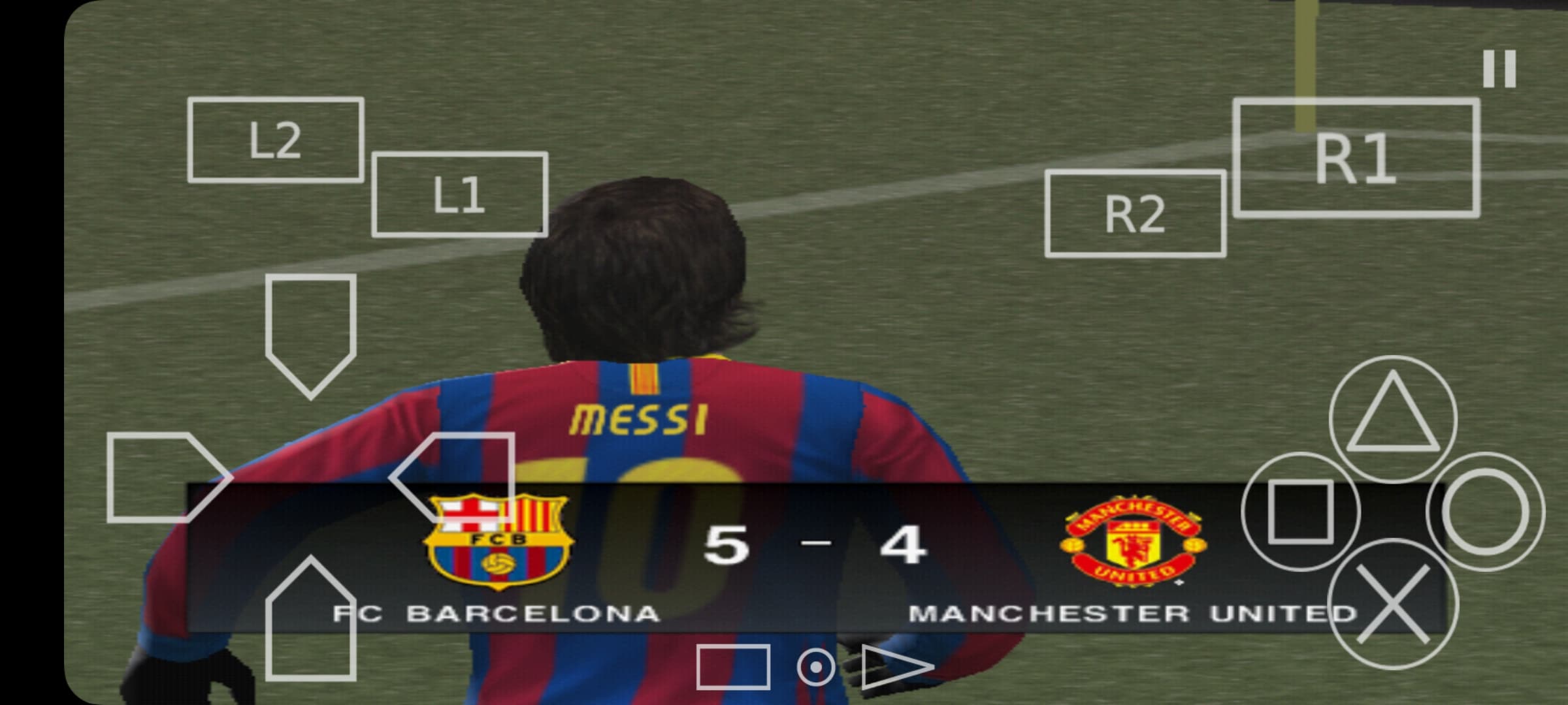کینگ مسی افسانه ای و یک هتریک افسانه ای در بازی حماسی بارسلونا و منچستریونایتد در pes 2011 گل آخر در ثانیه اخر وقت اضافه دوم 