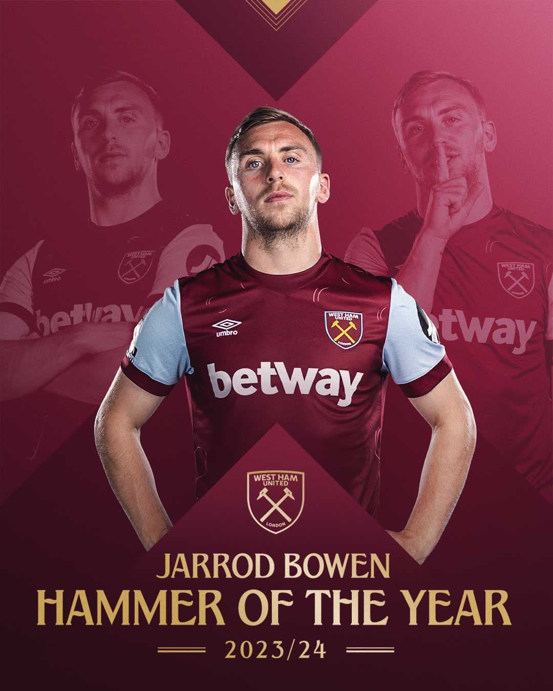 جذاب ترین وینگر پریمیرلیگ عنوان "hammer of the year" رو کسب کرد ?❤