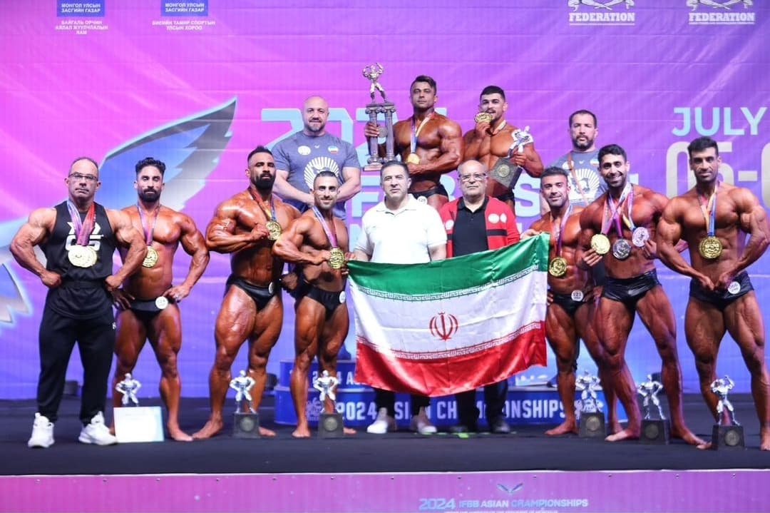 روز پر مدال برای ایران در اولین روز از مسابقات پرورش اندام قهرمانی آسیا