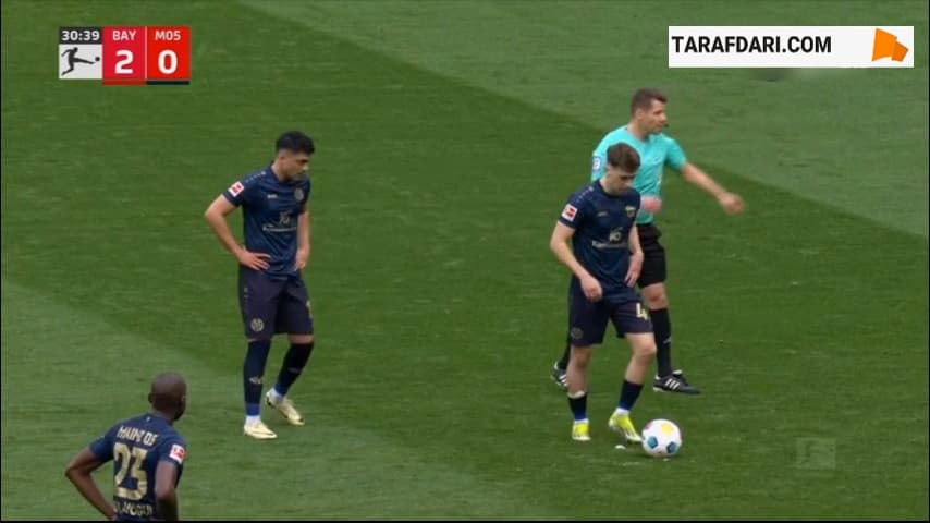 گل تماشایی ندیم امیری به بایرن مونیخ (بایرن مونیخ 2-1 ماینتس)