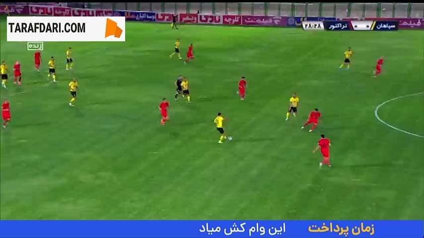 کارت قرمز مستقیم مهدی ترابی مقابل سپاهان پس از بازبینی صحنه توسط VAR (سپاهان - تراکتور)