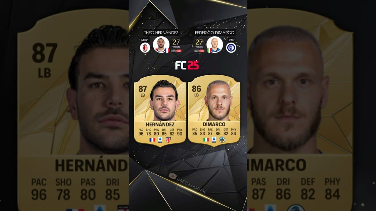 مقایسه ریتینگ تئو هرناندز و فدریکو دی مارکو در تاریخ فیفا (EA FC)؛ رقابت ستاره‌های میلان و اینتر