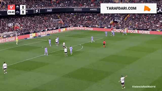 گل هوگو دورو به رئال مادرید روی اشتباه والورده (والنسیا 1-0 رئال مادرید)