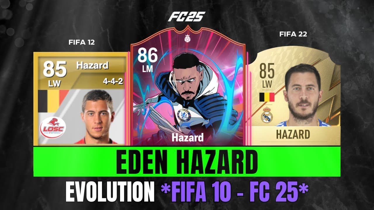 مقایسه ریتینگ ادن هازارد از FIFA 10 تا FC 25