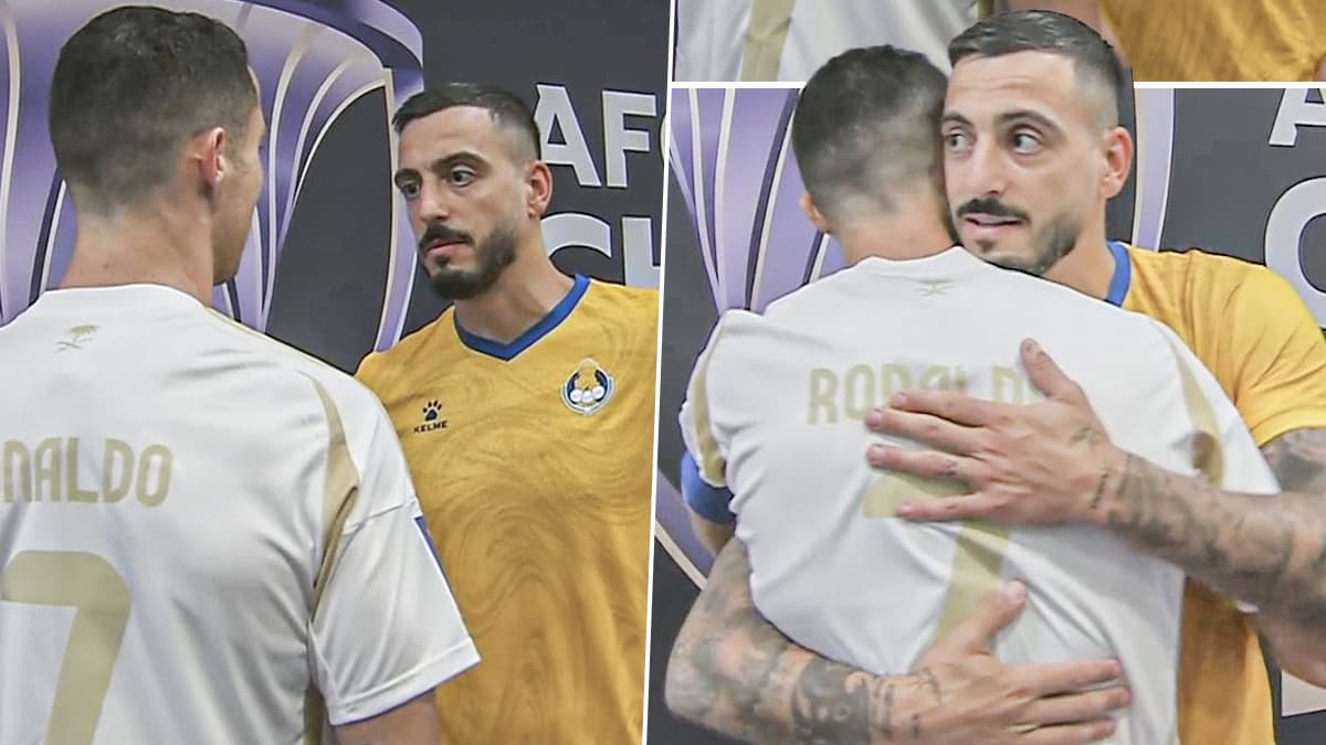 خوش و بش کریستیانو رونالدو و خوسلو پیش از بازی الغرافه و النصر