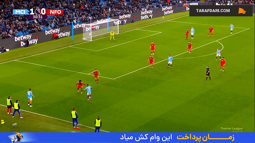 گل کوین دی بروین به ناتینگهام فارست (منچسترسیتی 2-0 ناتینگهام فارست)