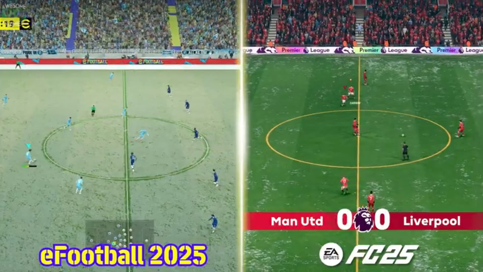 مقایسه جذاب گرافیک بازی eFootball 25 و FC 25؛ از تفاوت بازی برف تا خوشحالی بازیکنان
