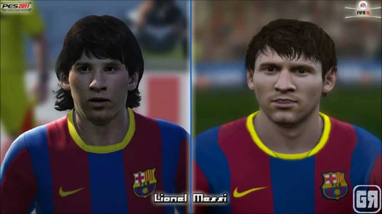تفاوت چهره مسی در FIFA 11 و PES 2011