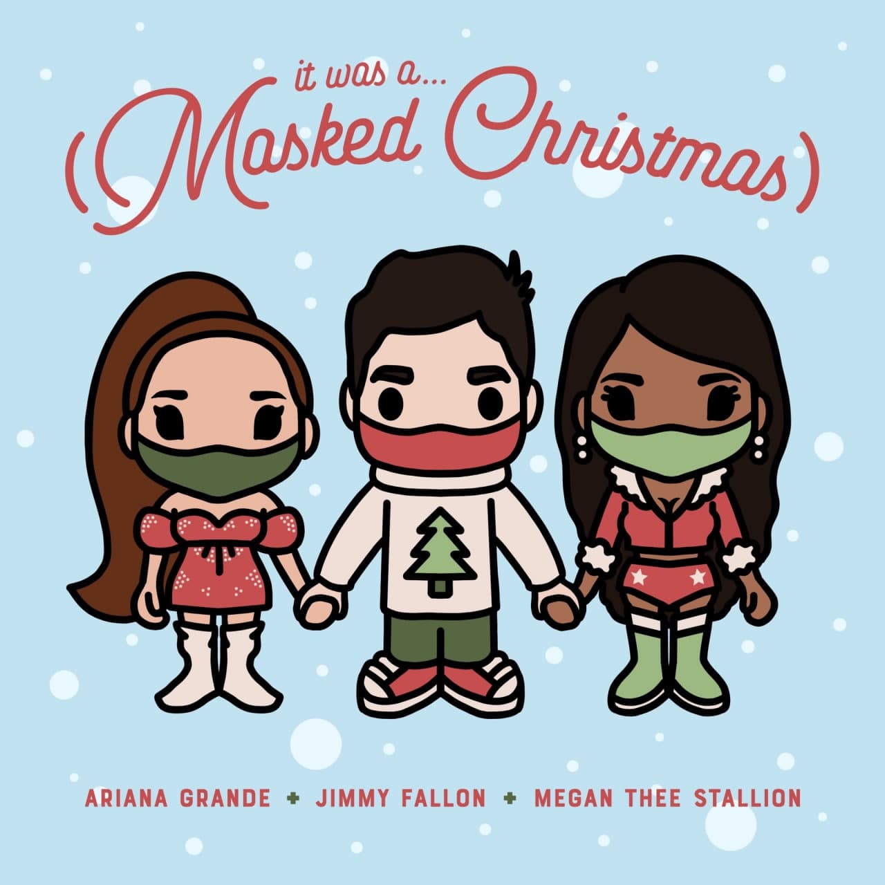 دانلود آهنگ Jimmy Fallon ، Ariana Grande ، Megan Thee Stallion _ It Was a... (Masked Christmas)