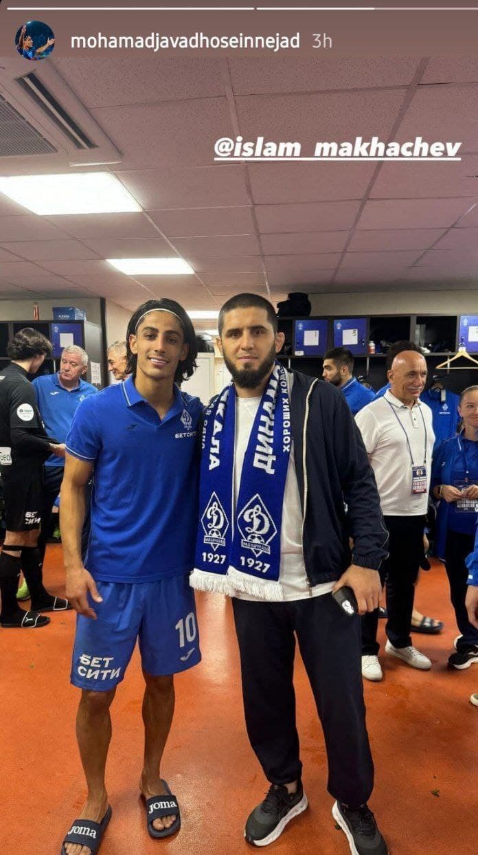 عکس محمدجواد حسین نژاد کنار اسلام ماخاچف ufc کار معروف روسی
