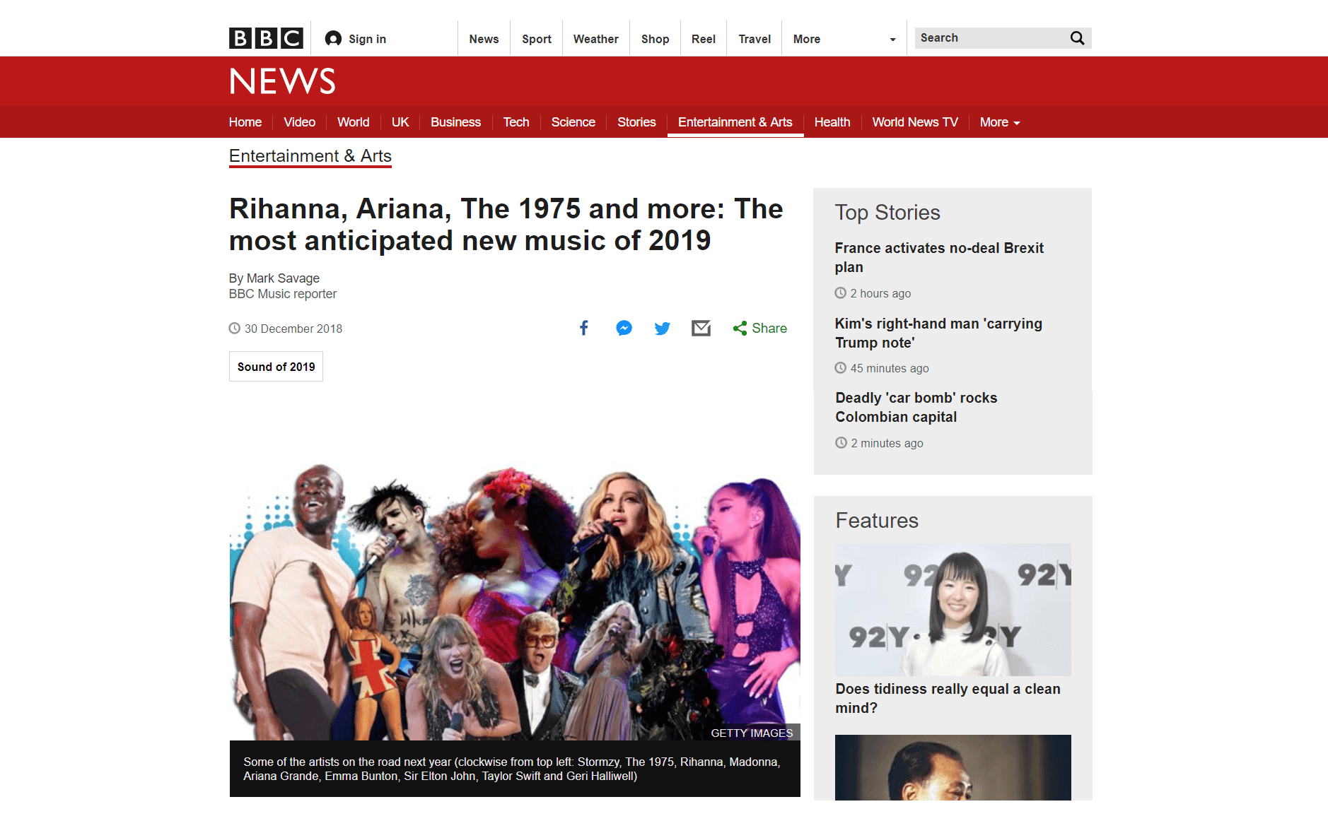 پیش بینی BBC از 10 آلبوم برتر سال 2019