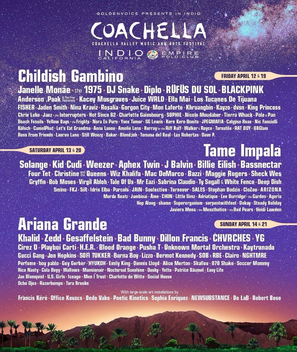 Headliner های امسال جشنواره موسیقی Coachella