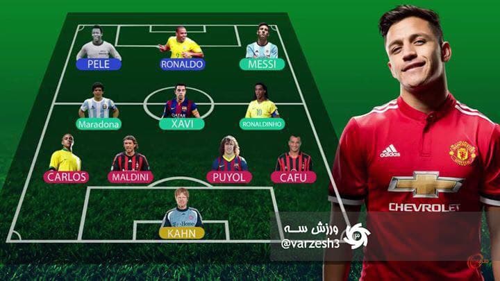 تیم منتخب آلکسی سانچز از تمام ادوار تاریخ فوتبال!!! 
