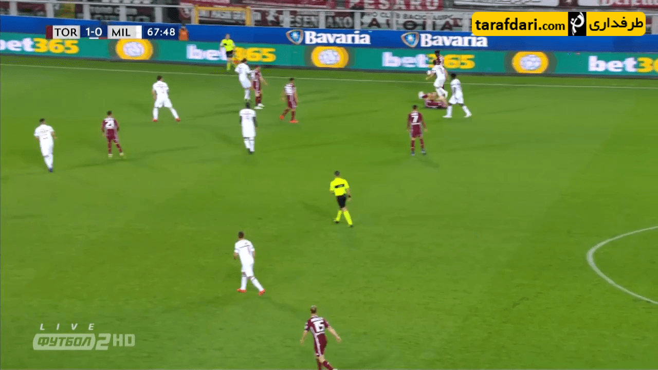گل الکس برنگر به میلان (تورینو 2-0 میلان)