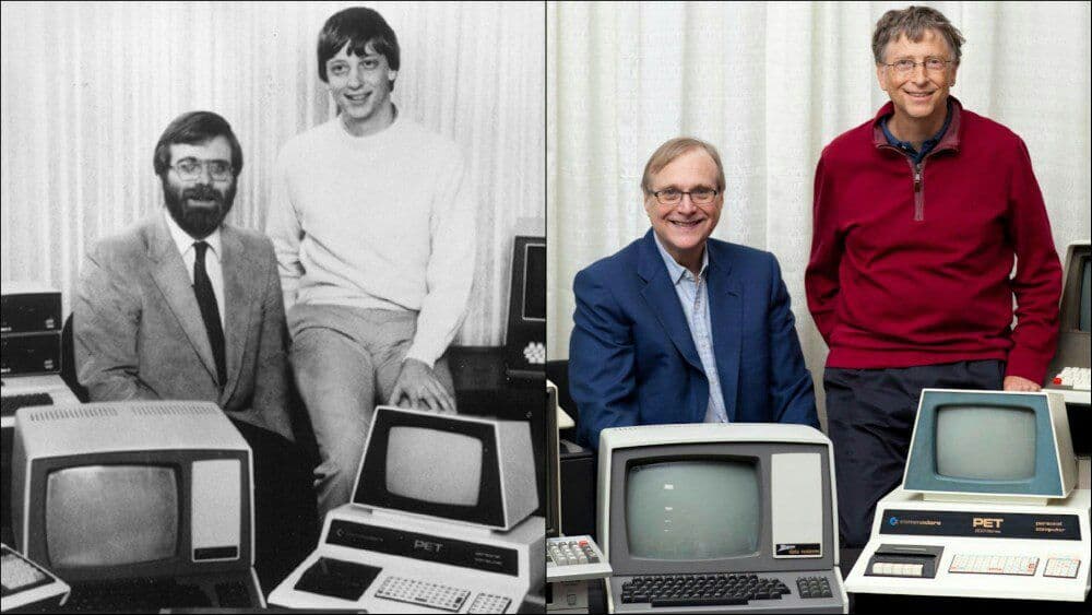 بیل گیتس و پل آلن موسسان #مایکروسافت در سال 1981 و 2013  ? 