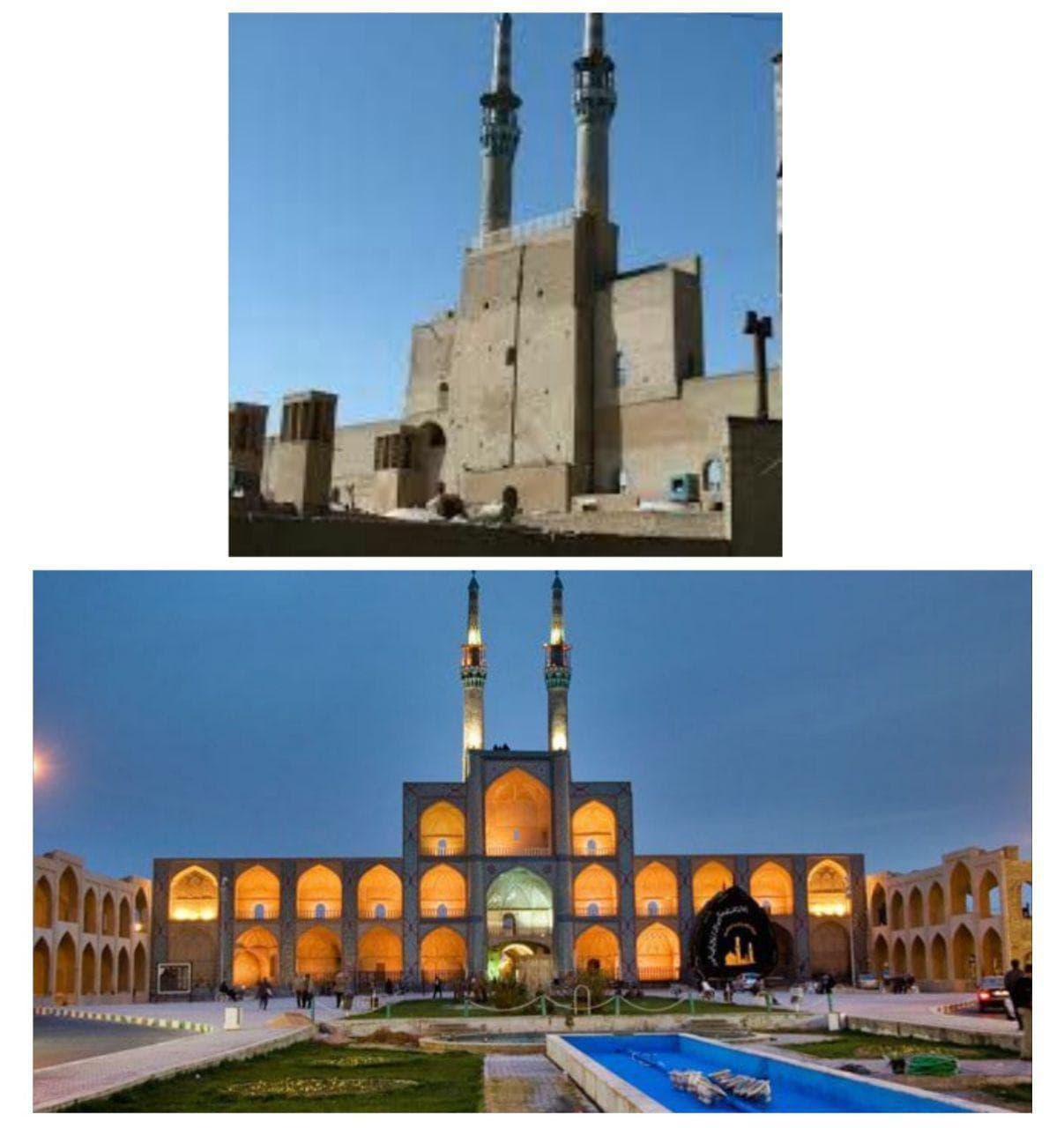 ‏? شاید باورتون نشه ساختمان «امیر چخماق» یزد همین است که می‌بینید و پشتش چیزی نیست؛ مثل وقتی که فقط عاشق ظاهر یک نفر میشی.   ? 