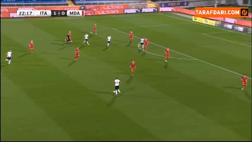 گل فرانچسکو کاپوتو به مولداوی (ایتالیا 2-0 مولداوی)