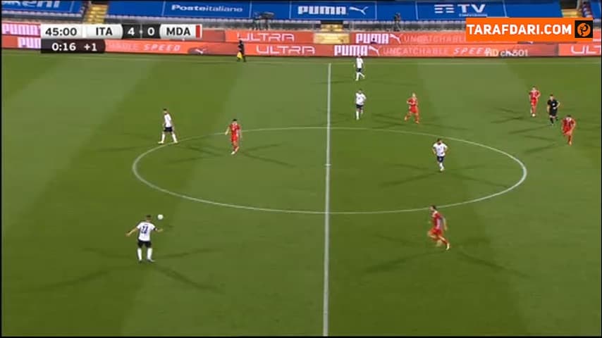 گل دوم استفان الشعراوی به مولداوی (ایتالیا 5-0 مولداوی)