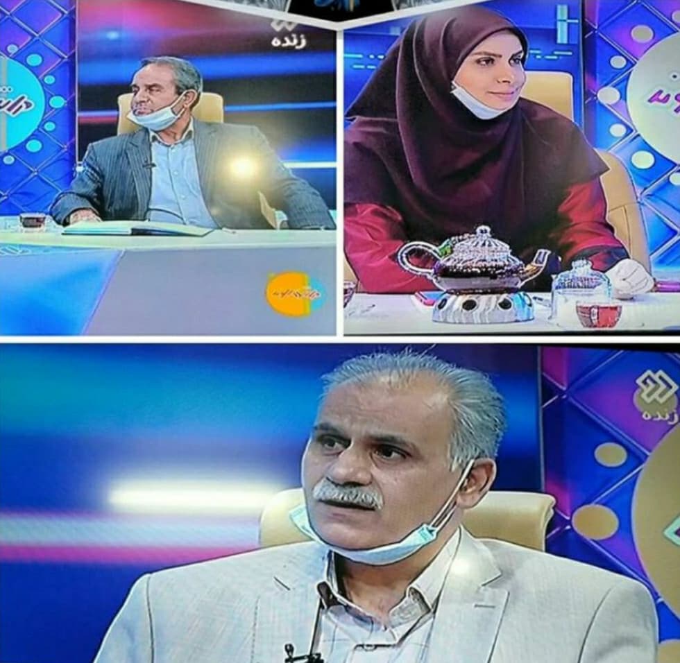 طریقه استفاده صحیح از ماسک در شبکه ۲ سیما برای جلوگیری از کرونا...!