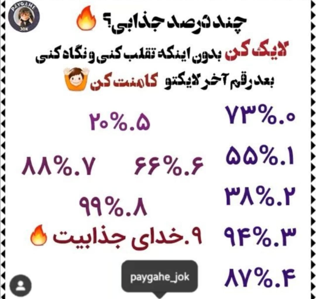 ?فان و سرگرمی؛اگه میخای بدونی چند درصد جذابی بیا اینجا