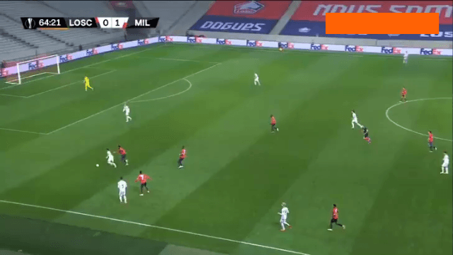 گل جاناتان بامبا به میلان (لیل 1-1 میلان)