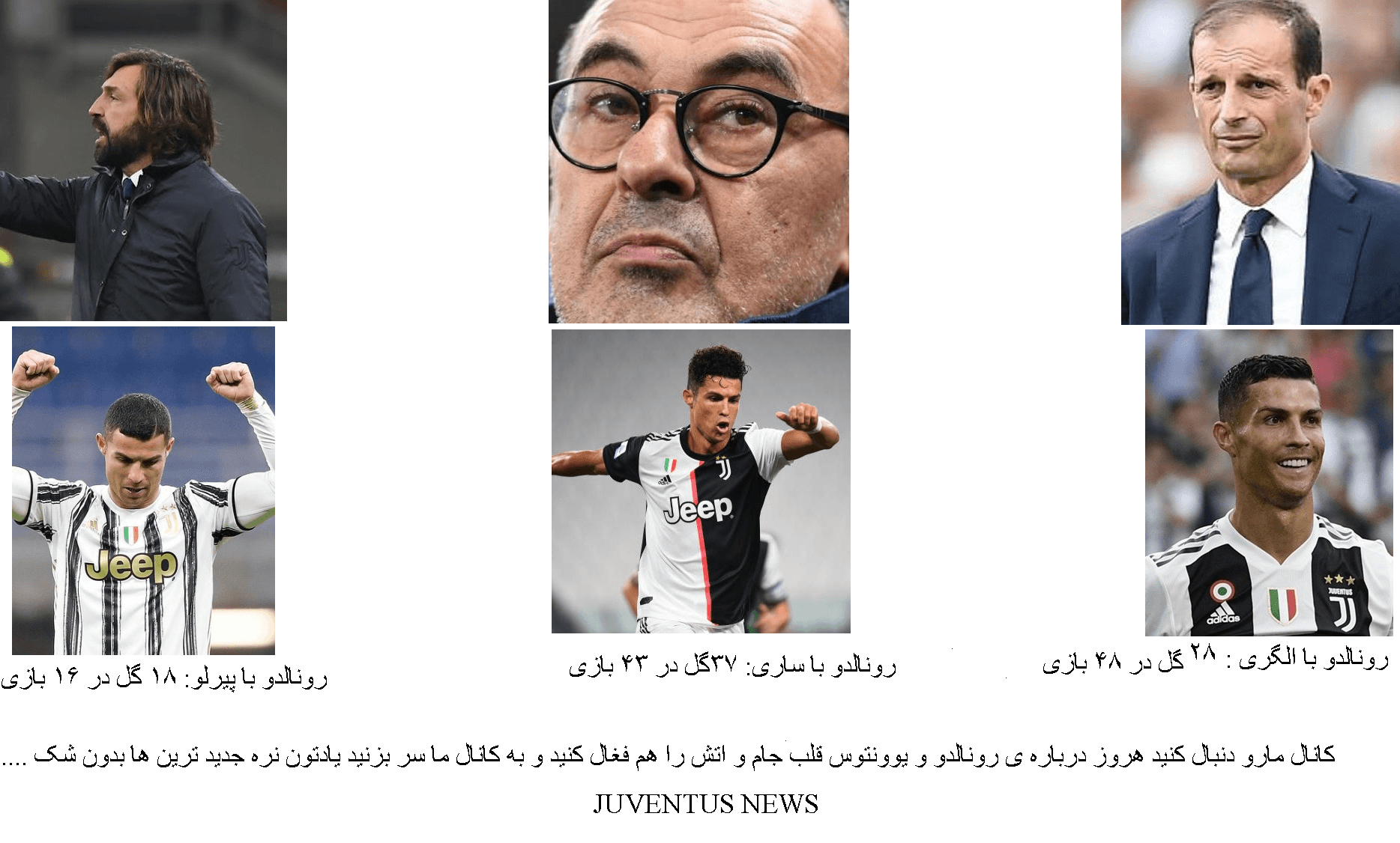 امار کریس رونالدو با پیرلو بهتر از الگری و ساری!