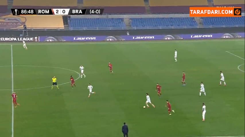 گل به خودی برایان کریستانته مقابل براگا (آاس رم 2-1 براگا)
