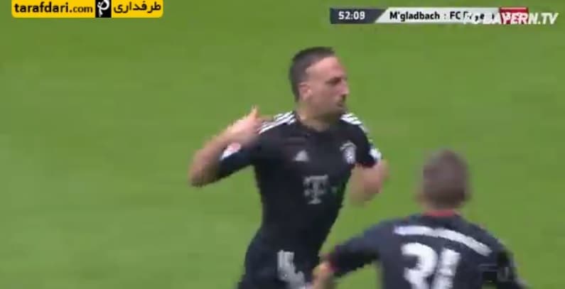گل روز باشگاه بایرن مونیخ - فرانک ریبری به مونشن گلادباخ (2012/13) / فیلم